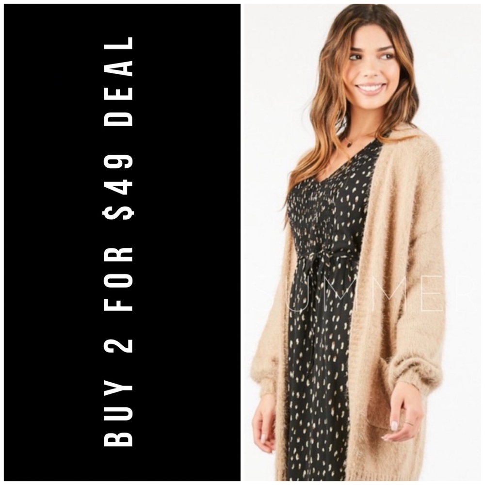 ❄️MOCHA FUR COTTON BLEND CARDIGAN